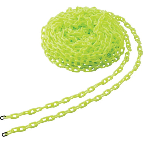 トラスコ中山 TRUSCO プラチェーン 8mmX30M 蛍光イエロー(ご注文単位1巻)【直送品】