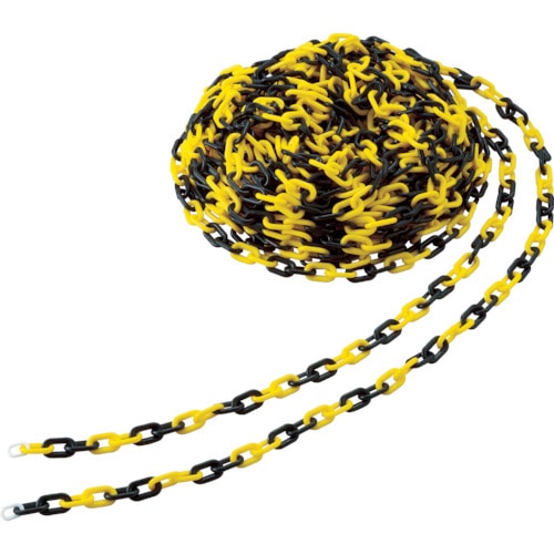 トラスコ中山 TRUSCO プラチェーン 8mmX30M 黄/黒(ご注文単位1巻)【直送品】