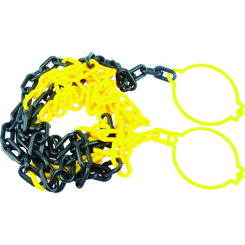 トラスコ中山 TRUSCO プラチェーン(コーンリング付) 黄/黒 6mmX2M(ご注文単位1本)【直送品】