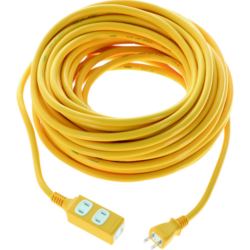 トラスコ中山 TRUSCO ソフトタイププラグ 3個口タップ型 20m イエロー(ご注文単位1本)【直送品】