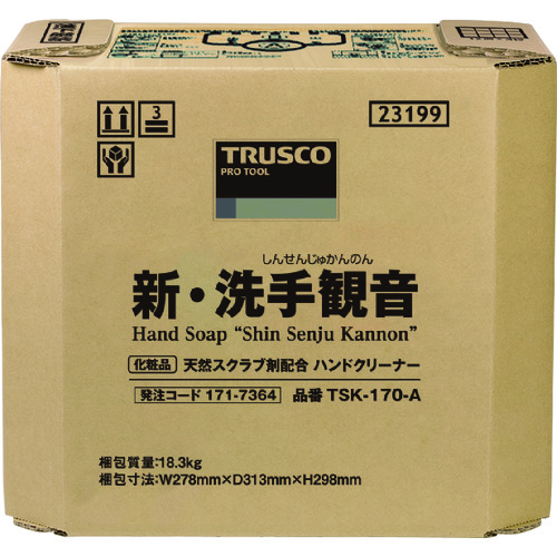 トラスコ中山 TRUSCO ハンドソープ 新・洗手観音 17.0kg バックインボックス(ご注文単位1個)【直送品】