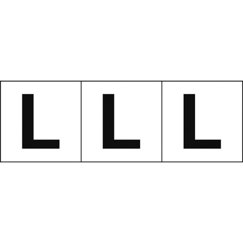 トラスコ中山 TRUSCO アルファベットステッカー 50×50 「L」 白地/黒文字 3枚入(ご注文単位1組)【直送品】