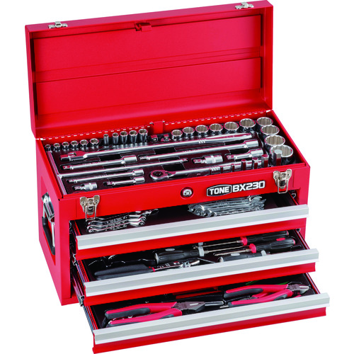 トラスコ中山 TONE 整備用工具セット ツールセット 差込角9.5mm 12.7mm 86点セット シルバー(ご注文単位1セット)【直送品】