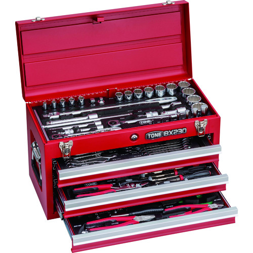 トラスコ中山 TONE 整備用工具セット ツールセット(レッド仕様) 間口508×奥行232×高さ302mm(ご注文単位1セット)【直送品】