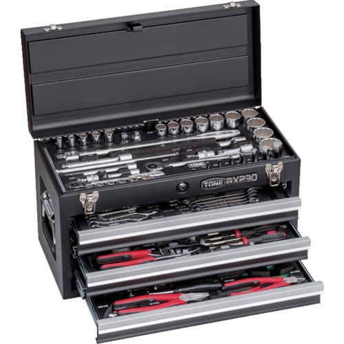 トラスコ中山 TONE 整備用工具セット ツールセット(ブラック仕様) 間口508×奥行232×高さ302mm(ご注文単位1セット)【直送品】
