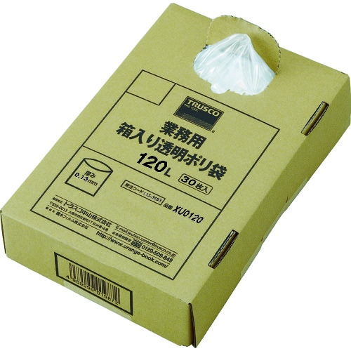 トラスコ中山 TRUSCO まとめ買い 業務用ポリ袋 透明・箱入 0.15×120L (30枚入)（ご注文単位 1箱）【直送品】