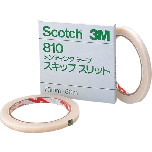 トラスコ中山 3M メンディングテープ スキップスリット810 7.5mmX50m 108-6615 (ご注文単位1巻) 【直送品】