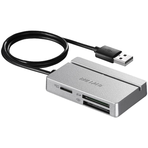 トラスコ中山 バッファロー USB2.0 マルチカードリーダー/ライター スタンダードモデル シルバー 459-4856 (ご注文単位1個) 【直送品】