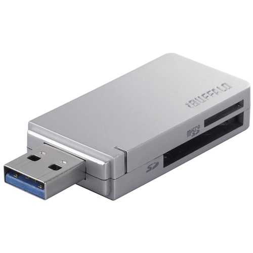 トラスコ中山 バッファロー 高速カードリーダー/ライター USB3.0&ターボPC EX対応モデル シルバー 459-4831 (ご注文単位1個) 【直送品】
