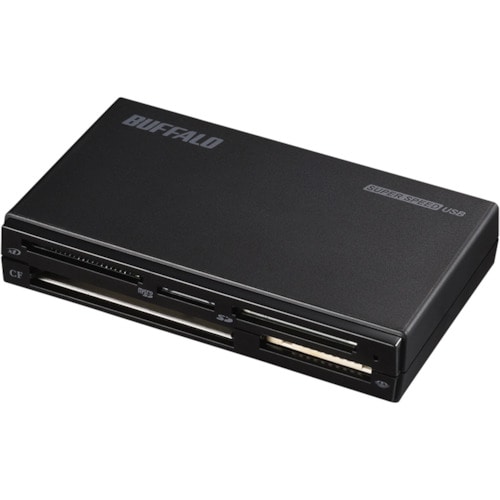トラスコ中山 バッファロー USB3.0 マルチカードリーダー ハイエンドモデル ブラック 459-4854 (ご注文単位1個) 【直送品】