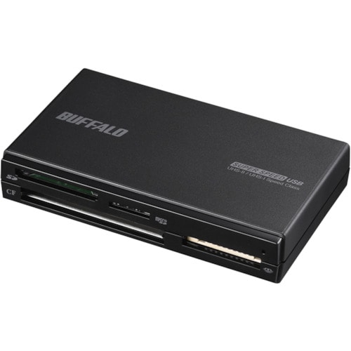 トラスコ中山 バッファロー UHS-II対応 USB3.0 マルチカードリーダー ブラック 459-4848 (ご注文単位1個) 【直送品】