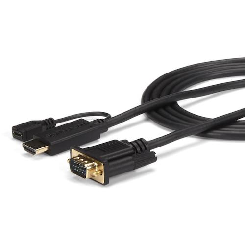 トラスコ中山 スターテック ディスプレイ変換ケーブル/HDMI - VGA/91cm/1080p/BK 493-1389 (ご注文単位1袋) 【直送品】