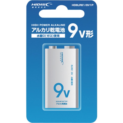 トラスコ中山 ハイディスク アルカリ乾電池 9V形 364-7177 (ご注文単位1個) 【直送品】
