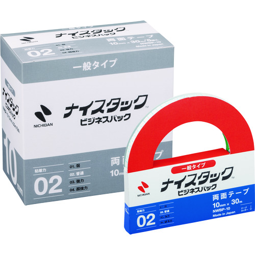 トラスコ中山 ニチバン 両面テープ ナイスタックビジネスパックNWBP-10 10mmX30m(大巻5巻入) 136-1965 (ご注文単位1箱) 【直送品】