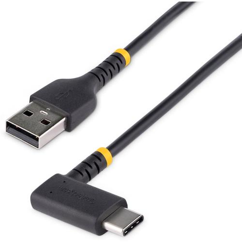 トラスコ中山 スターテック USBケーブル/USB-A - USB-C/30cm/USB 2.0/L型 右向き/アラミド繊維補強 572-6518 (ご注文単位1袋) 【直送品】