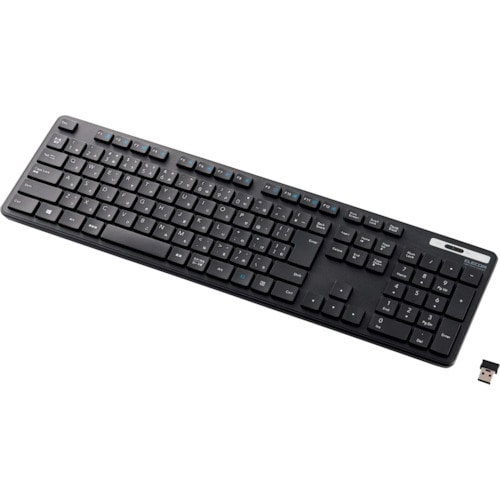 トラスコ中山 エレコム 無線キーボード 薄型 メンブレン式 抗菌 フルサイズ ブラック 337-7588 (ご注文単位1台) 【直送品】