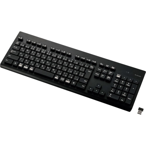 トラスコ中山 エレコム キーボード 無線(2.4GHz) ワイヤレス メンブレン式 フルサイズ 洗える 抗菌 ブラック 410-2048 (ご注文単位1個) 【直送品】