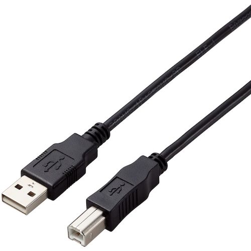 トラスコ中山 エレコム USB2.0ケーブル A-Bタイプ 仕様固定 1m ブラック 441-3992 (ご注文単位1本) 【直送品】