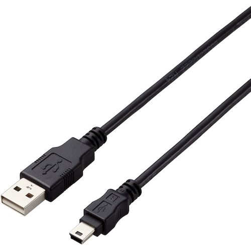 トラスコ中山 エレコム USB2.0ケーブル A-miniBタイプ 仕様固定 1m ブラック 441-3913 (ご注文単位1本) 【直送品】