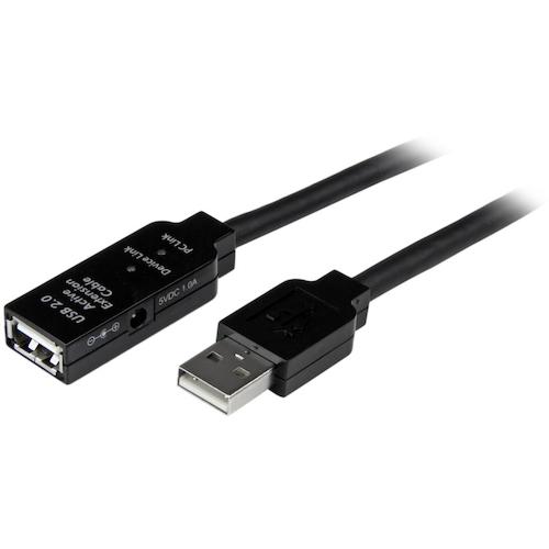 トラスコ中山 スターテック USBケーブル/A-A/5m/USB 2.0/アクティブ延長/オス・メス/BK 502-6329 (ご注文単位1箱) 【直送品】