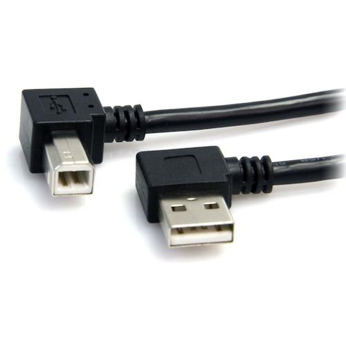 トラスコ中山 スターテック USB 2.0ケーブル/91cm/Type-A - Type-B/L型右向コネクタ/480Mbps/オス-オス/ブラック 538-8145 (ご注文単位1袋) 【直送品】