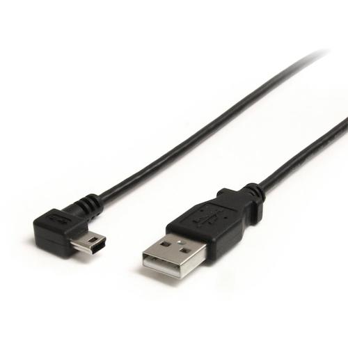 トラスコ中山 スターテック USBケーブル/A - Mini-B/91cm/USB 2.0/右L型/オス・オス/BK 493-1348 (ご注文単位1袋) 【直送品】