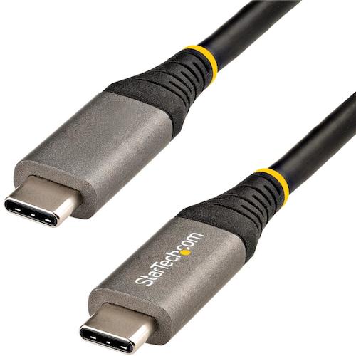 トラスコ中山 スターテック USB-Cケーブル/50cm/USB3.2 Gen2/10Gbps/Type-C - Type-C/100W/オス-オス 539-8563 (ご注文単位1袋) 【直送品】