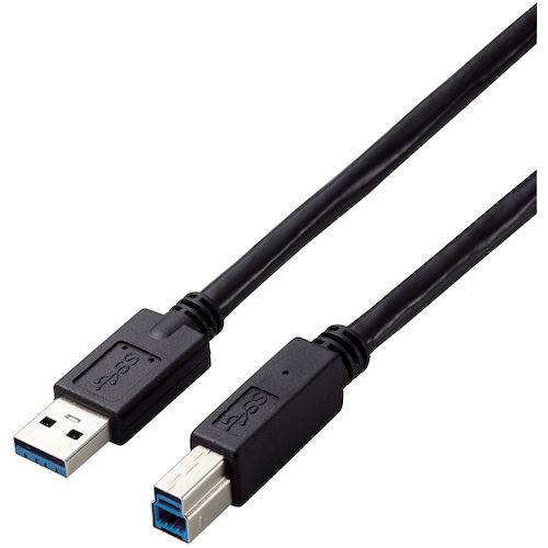 トラスコ中山 エレコム USB3.0ケーブル A-Bタイプ 仕様固定 3m ブラック 441-3955 (ご注文単位1本) 【直送品】