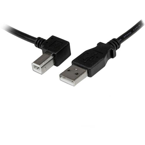 トラスコ中山 スターテック USBケーブル/A-B/1m/USB 2.0/480Mbps/左L型/オス・オス/BK 492-9849 (ご注文単位1袋) 【直送品】