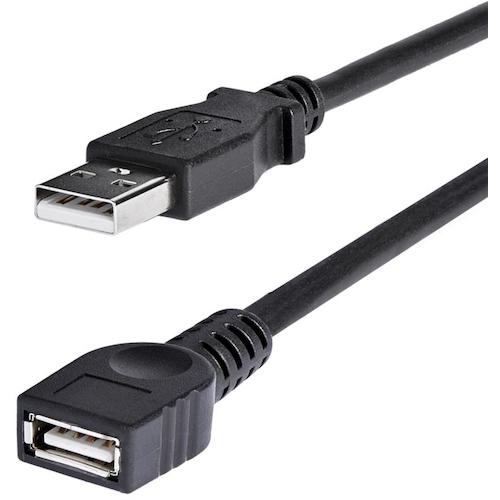 トラスコ中山 スターテック USBケーブル/A-A/1.8m/USB 2.0/480Mbps/延長用/オス・メス/BK 502-6310 (ご注文単位1袋) 【直送品】