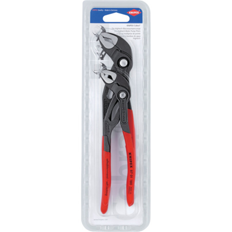 KNIPEX ウォーターポンププライヤー コブラ2点セット ソフトプラスチックハンドル 1セット（ご注文単位1セット）【直送品】