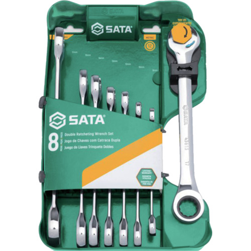 SATA コンビネーションラチェットクイックレンチセット(8点) 1セット(ご注文単位1セット)【直送品】