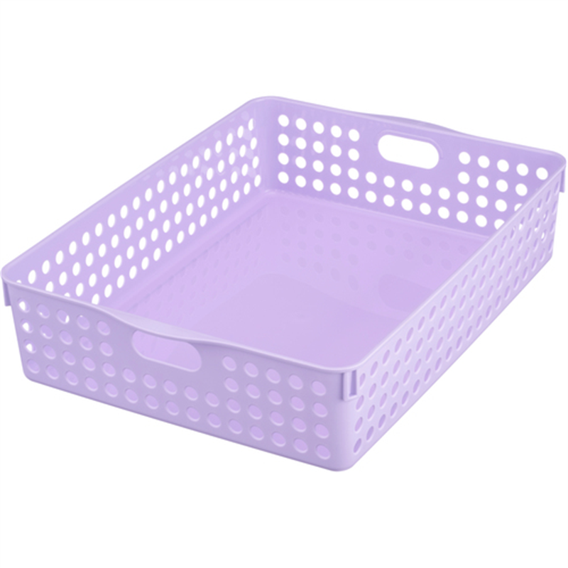 inomata ストックバスケット A4 ライトパープル 1個(ご注文単位1個)【直送品】