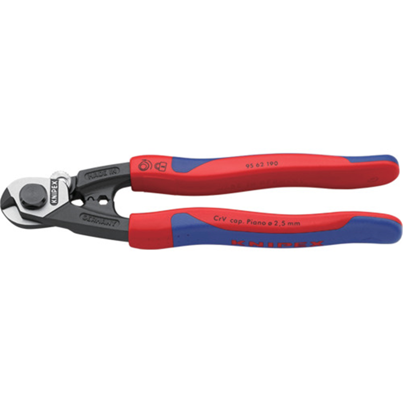 KNIPEX 【ブリスターパック仕様】ワイヤーロープカッター 190mm 1丁(ご注文単位1丁)【直送品】