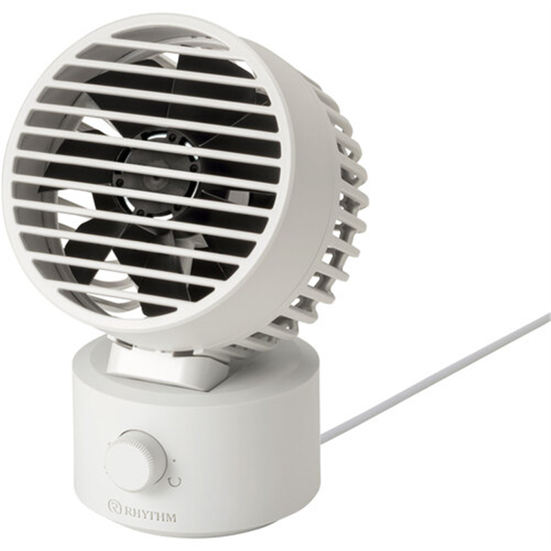 RHYTHM 卓上扇風機 静音 小型 USB給電式 自動首振り 強力 DCモーター 2重反転ファン デスクファン お手入れ簡単 Silky Wind Mini ライトグレー 1個(ご注文単位1個)【直送品】