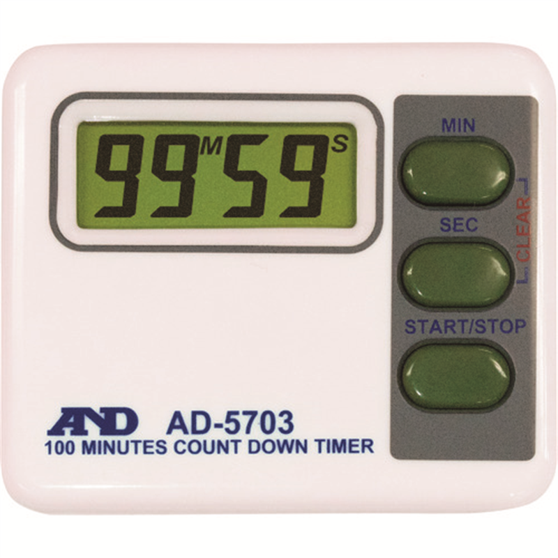 A&D 100分形デジタルタイマー AD-5703 1個（ご注文単位1個）【直送品】