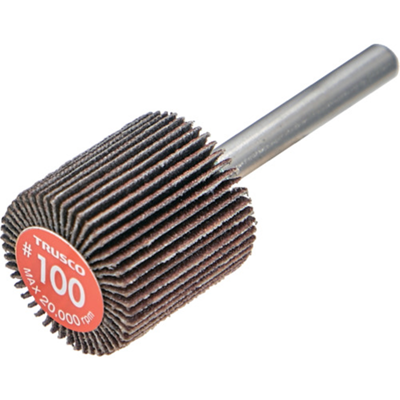 TRUSCO エコノミーフラップホイール 軸径6mm 外径25X幅25X軸長35 #100(5個入) 1箱(ご注文単位1箱)【直送品】
