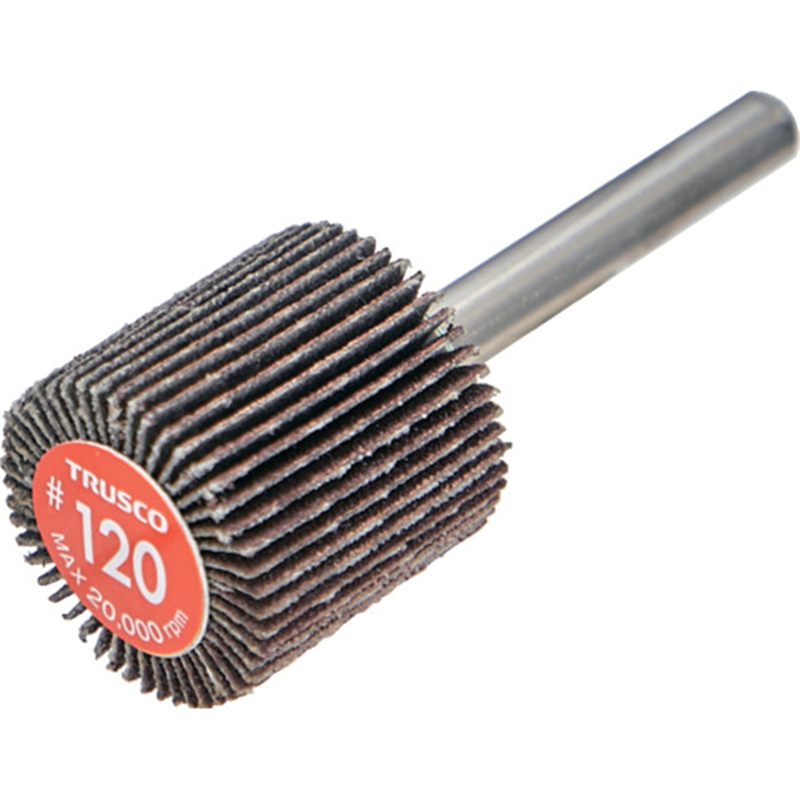 TRUSCO エコノミーフラップホイール 軸径6mm 外径25X幅25X軸長35 #120(5個入) 1箱(ご注文単位1箱)【直送品】