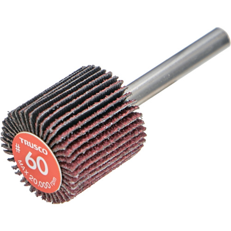 TRUSCO エコノミーフラップホイール 軸径6mm 外径25X幅25X軸長35 #60(5個入) 1箱(ご注文単位1箱)【直送品】