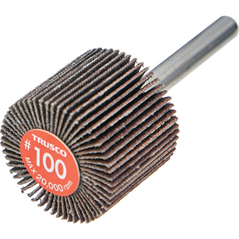 TRUSCO エコノミーフラップホイール 軸径6mm 外径30X幅25X軸長35 #100(5個入) 1箱(ご注文単位1箱)【直送品】