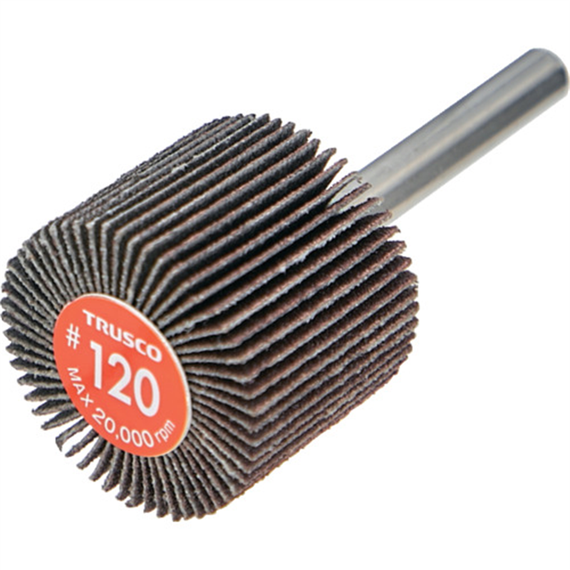 TRUSCO エコノミーフラップホイール 軸径6mm 外径30X幅25X軸長35 #120(5個入) 1箱(ご注文単位1箱)【直送品】