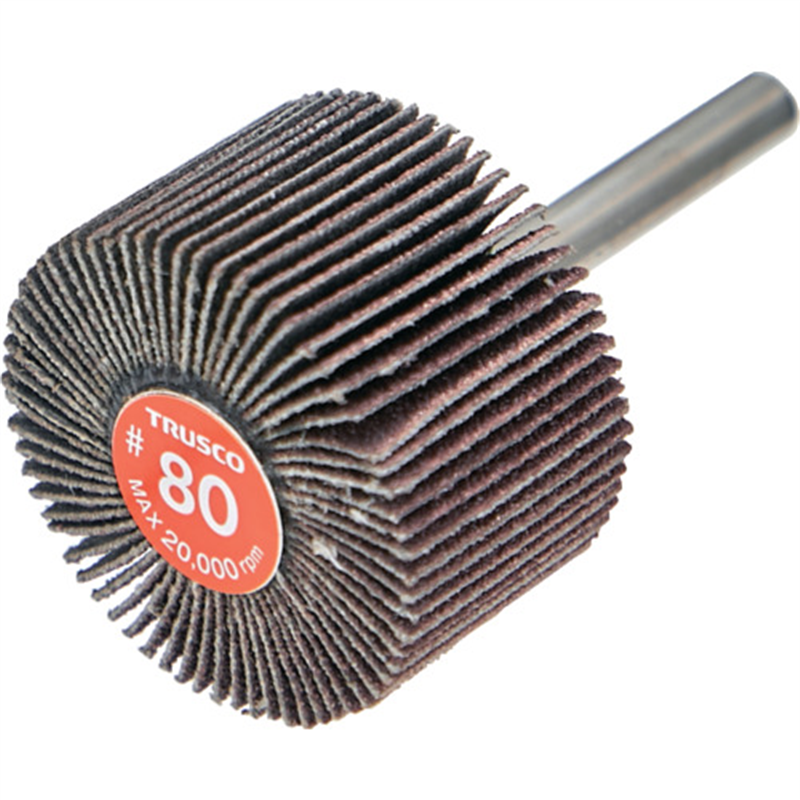 TRUSCO エコノミーフラップホイール 軸径6mm 外径40X幅25X軸長35 #80(5個入) 1箱(ご注文単位1箱)【直送品】