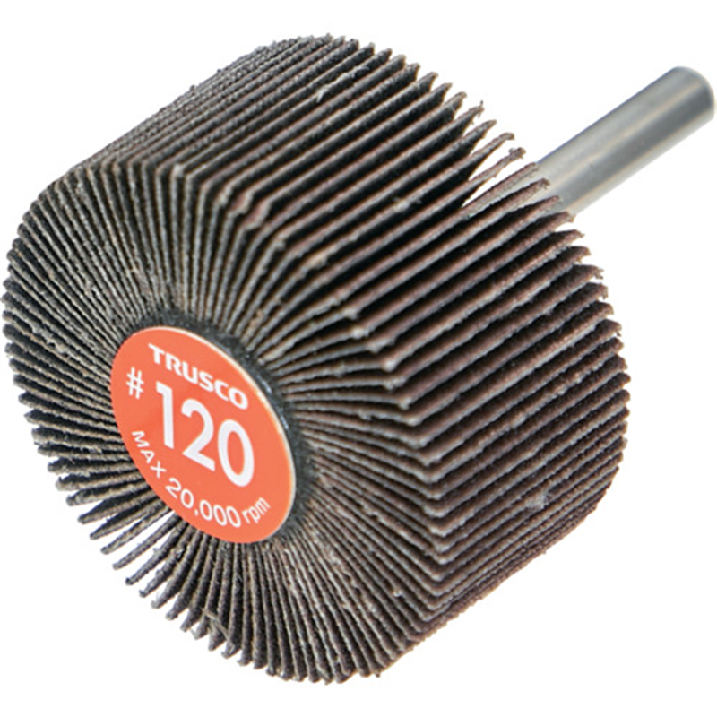 TRUSCO エコノミーフラップホイール 軸径6mm 外径50X幅25X軸長35 #120(5個入) 1箱(ご注文単位1箱)【直送品】
