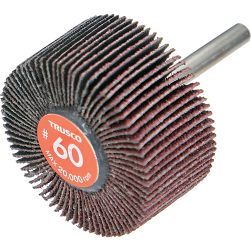 TRUSCO エコノミーフラップホイール 軸径6mm 外径50X幅25X軸長35 #60(5個入) 1箱(ご注文単位1箱)【直送品】