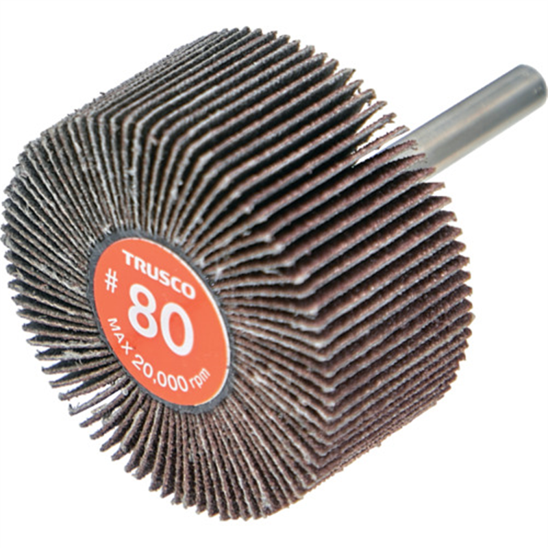 TRUSCO エコノミーフラップホイール 軸径6mm 外径50X幅25X軸長35 #80(5個入) 1箱(ご注文単位1箱)【直送品】