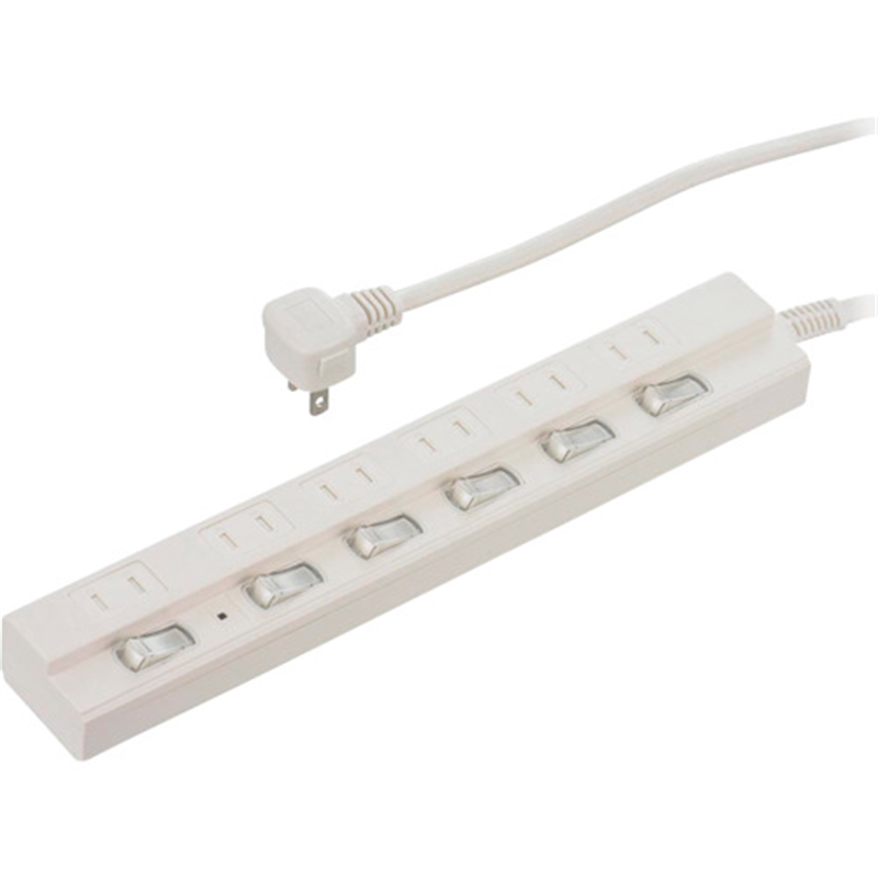 OHM 6口2m節電タップ雷ガード付22 1個(ご注文単位1個)【直送品】