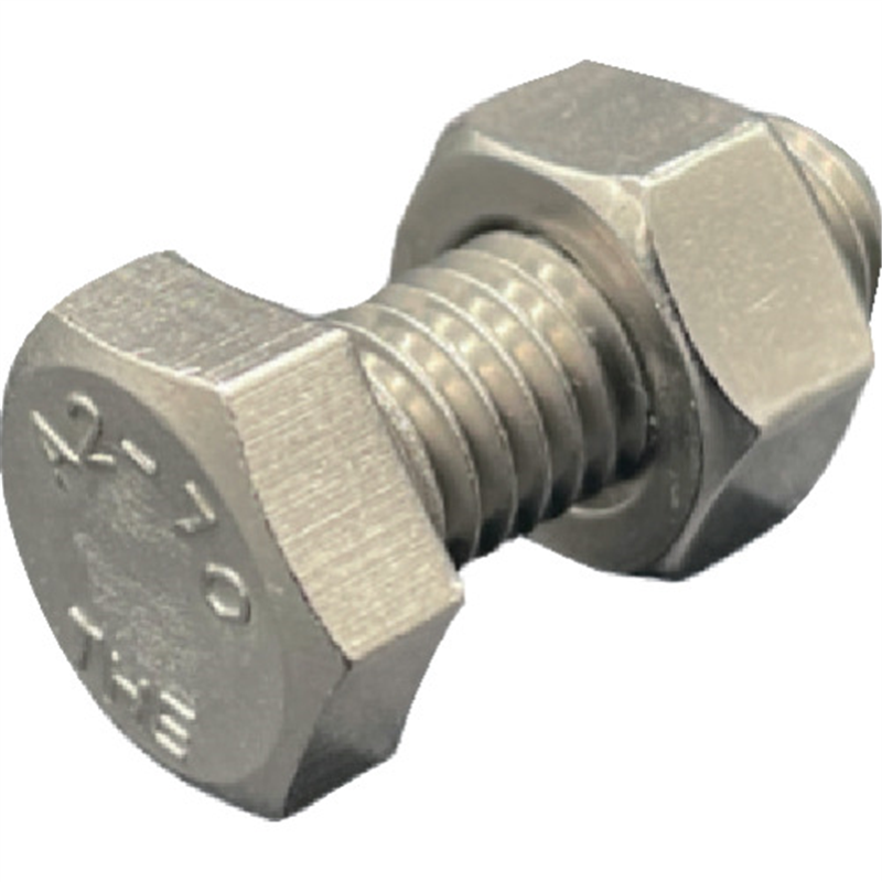 HIーLEAD 六角ボルト・ナット(本体規格/新JIS) A2-70 SUS304/ステンレス M10X35L ピッチ1.5 全ねじ スタイル1ナット 1組（ご注文単位1組）【直送品】