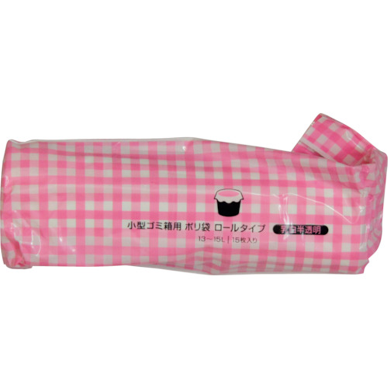 IRL 小型ゴミ箱用ポリ袋 ロールタイプ 乳白半透明 13L-15L 15枚入り 1パック(ご注文単位1パック)【直送品】