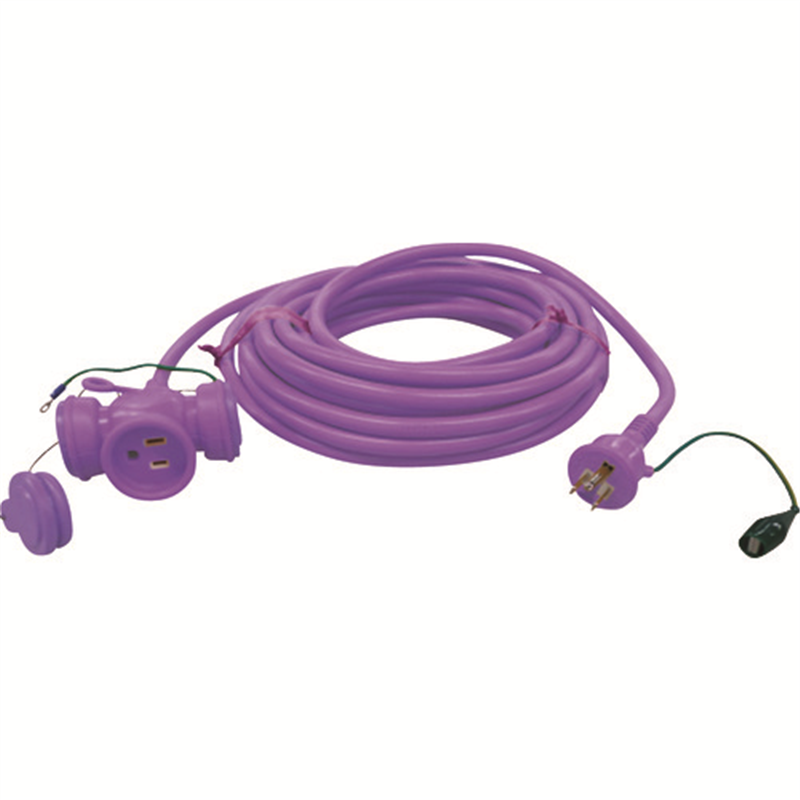 JAPPY 3P防水型延長コード 紫 1本(ご注文単位1本)【直送品】