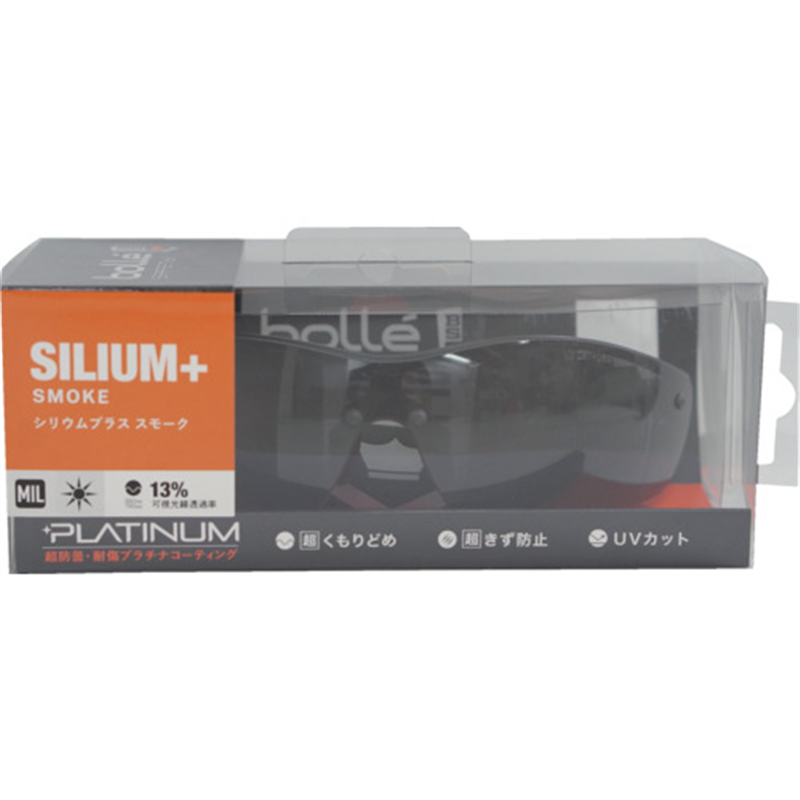 BSSI 保護メガネ SILIUM+ BSSIマットブラック スモークレンズ ブリスタパッケージ 1個(ご注文単位1個)【直送品】